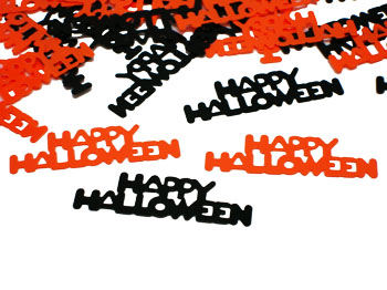 Halloween Confetti, Happy Halloween orange and black